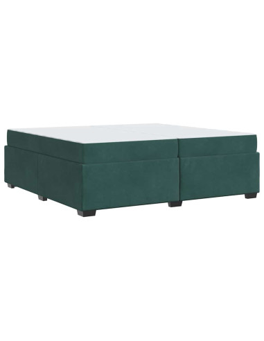 Struttura letto con materasso Verde scuro 200 x 200 cm Velluto