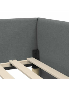 Cornice del letto ad angolo Grigio scuro 80 x 200 cm 2