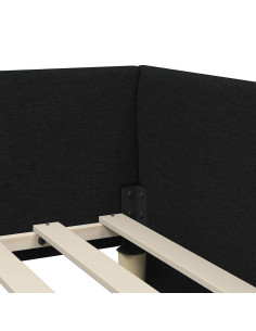 Cornice del letto ad angolo con testiera Nero 80 x 200 cm 2