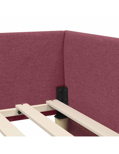 Cornice del letto ad angolo con testiera Rosso vino 80 x 200 cm