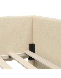 Cornice del letto ad angolo con testiera Crema 80 x 200 cm 2