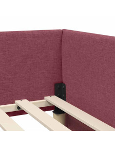 Cornice del letto ad angolo con testiera Rosso vino 90 x 190 cm 2