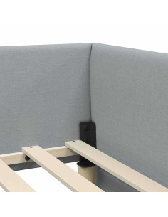 Cornice del letto ad angolo Grigio chiaro 100 x 200 cm 2