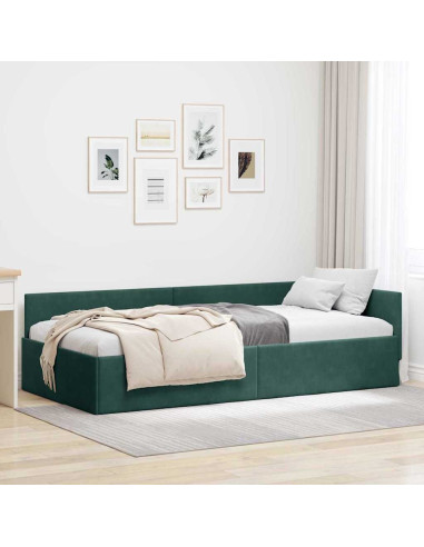 Cornice del letto ad angolo Altro Verde scuro 80 x 200 cm