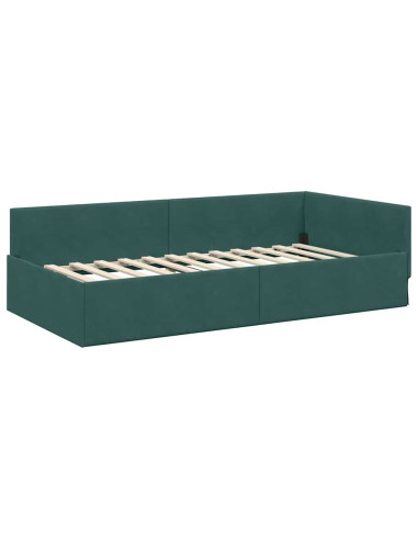 Cornice del letto ad angolo Altro Verde scuro 80 x 200 cm