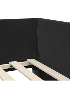 Cornice del letto ad angolo Altro con testiera Nero 80 x 200 cm 2