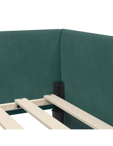 Cornice del letto ad angolo Altro Verde scuro 90 x 190 cm