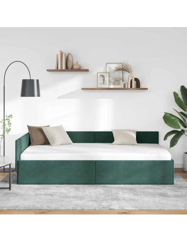 Cornice del letto ad angolo Altro Verde scuro 90 x 200 cm