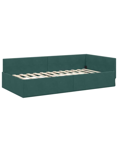 Cornice del letto ad angolo Altro Verde scuro 90 x 200 cm