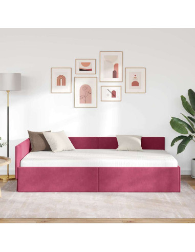 Cornice del letto ad angolo Altro Rosso vino 90 x 200 cm