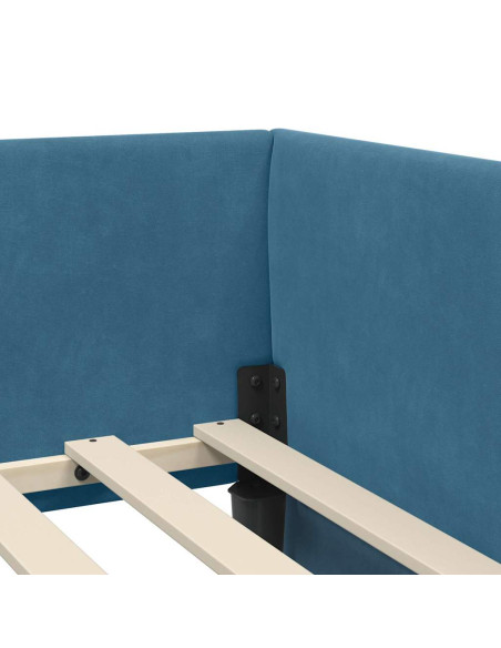 Cornice del letto ad angolo Altro con testiera Blu 100 x 200 cm