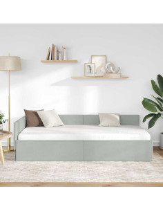 Cornice del letto ad angolo Grigio chiaro 100 cm x 200 cm 2