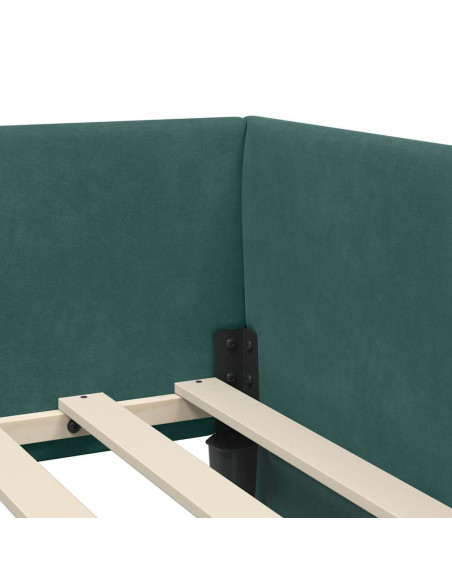 Cornice del letto ad angolo Altro Verde scuro 100 x 200 cm