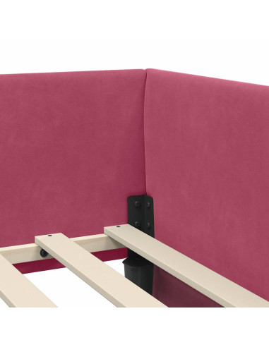 Cornice del letto ad angolo Altro Rosso vino 100 x 200 cm