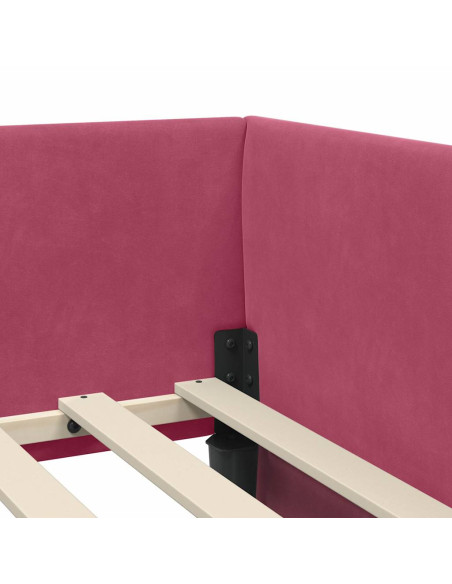 Cornice del letto ad angolo Altro Rosso vino 100 x 200 cm