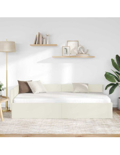 Cornice del letto ad angolo Crema 100 cm x 200 cm Velluto 2
