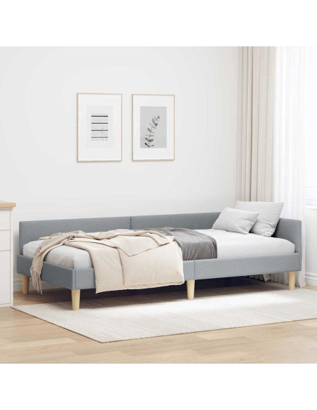 Cornice del letto ad angolo Altro Grigio chiaro 90 x 190 cm