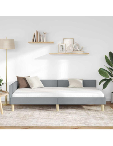 Cornice del letto ad angolo Altro Grigio chiaro 90 x 190 cm