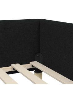 Cornice del letto ad angolo Altro con testiera Nero 90 x 190 cm 2