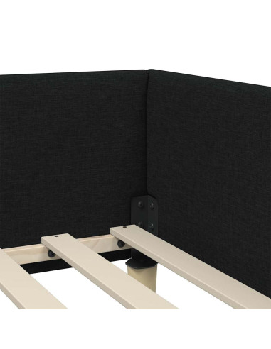 Cornice del letto ad angolo Altro con testiera Nero 90 x 190 cm