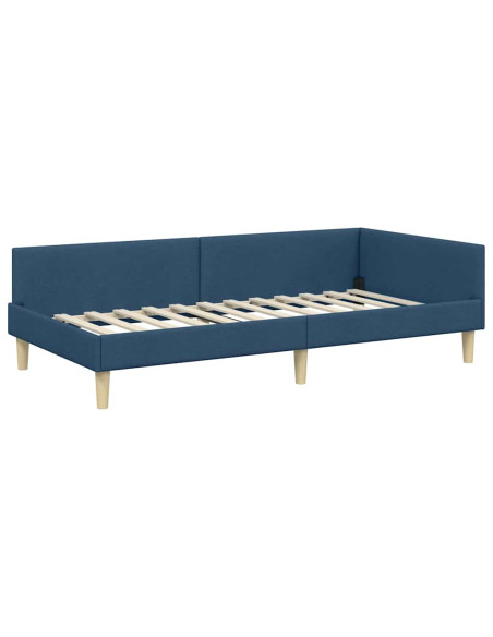 Cornice del letto ad angolo Altro con testiera Blu 90 x 190 cm