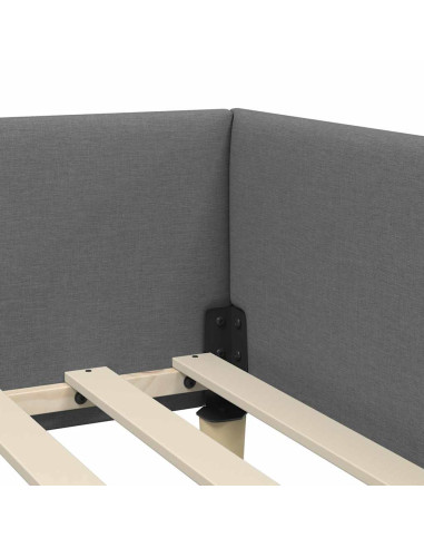 Cornice del letto ad angolo Altro Grigio scuro 90 x 200 cm