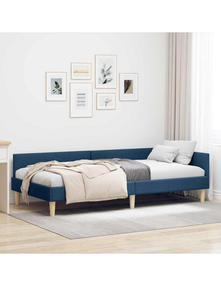 Cornice del letto ad angolo Altro con testiera Blu 90 x 200 cm