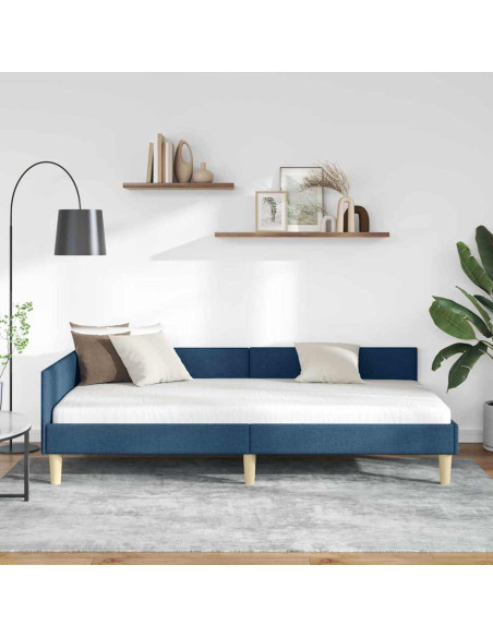 Cornice del letto ad angolo Altro con testiera Blu 90 x 200 cm