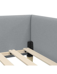 Cornice del letto ad angolo Altro Grigio chiaro 100 x 200 cm 2