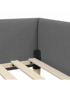 Cornice del letto ad angolo Altro Grigio scuro 100 x 200 cm 2