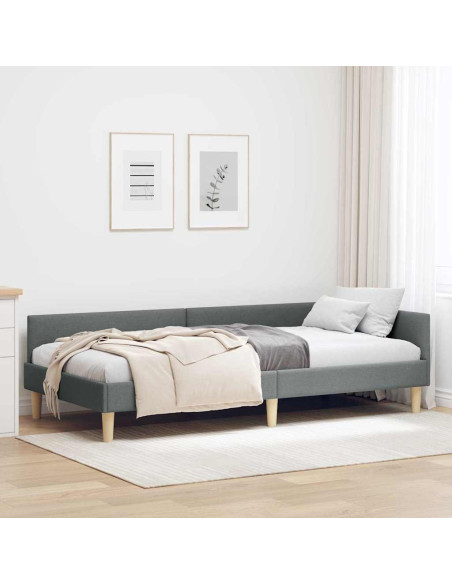 Cornice del letto ad angolo Altro Grigio scuro 100 x 200 cm