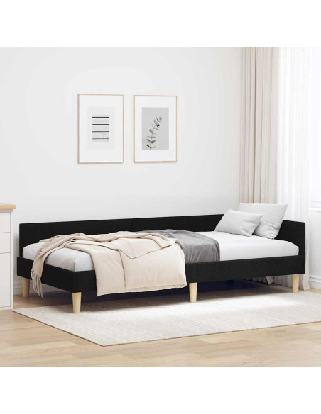 Cornice del letto ad angolo Altro Nero 100 x 200 cm