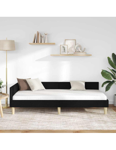 Cornice del letto ad angolo Altro Nero 100 x 200 cm