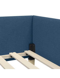 Cornice del letto ad angolo Altro con testiera Blu 100 x 200 cm 2