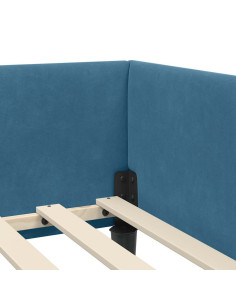 Struttura del letto ad angolo con testiera Blu 80 x 200 cm 2