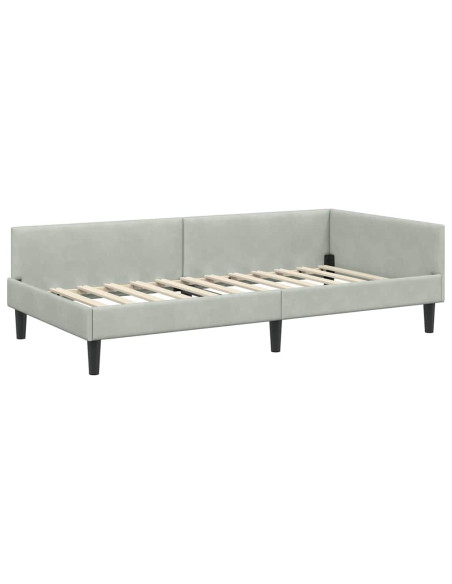 Struttura del letto ad angolo Grigio chiaro 80 x 200 cm