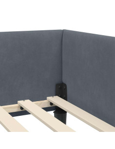 Struttura del letto ad angolo Grigio scuro 80 x 200 cm 2