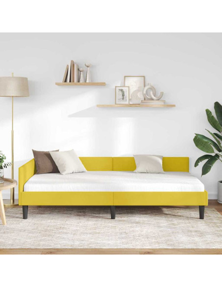 Struttura del letto ad angolo con testiera Giallo 80 x 200 cm