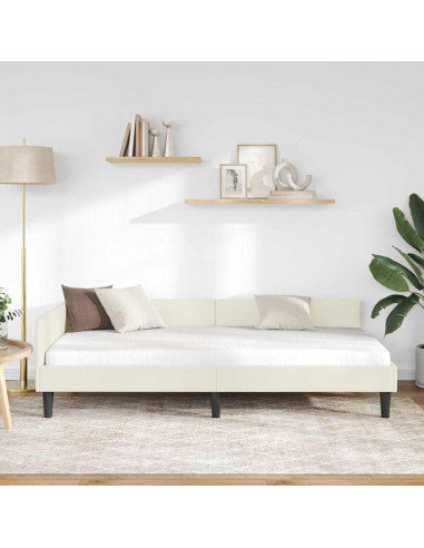 Struttura del letto ad angolo con testiera Crema 80 x 200 cm