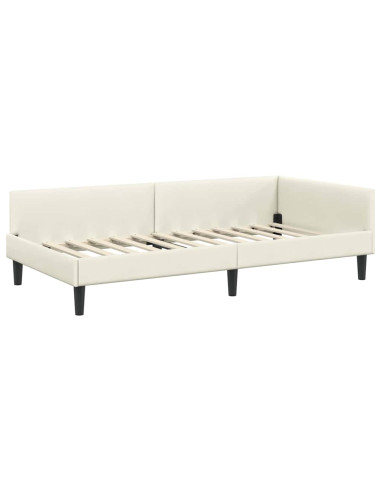 Struttura del letto ad angolo con testiera Crema 80 x 200 cm