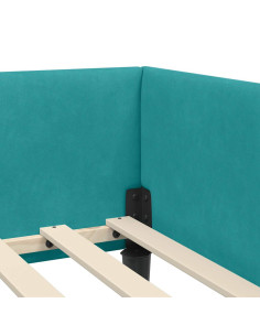 Struttura del letto ad angolo con testiera Turchese 80 x 200 cm 2
