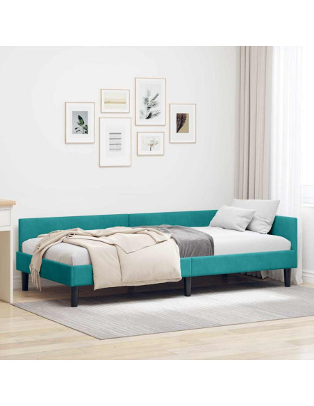 Struttura del letto ad angolo con testiera Turchese 80 x 200 cm