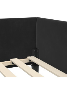 Struttura del letto ad angolo con testiera Nero 90 x 190 cm 2