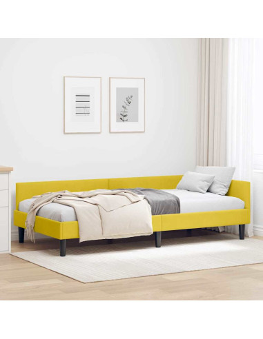 Struttura del letto ad angolo con testiera Giallo 90 x 190 cm