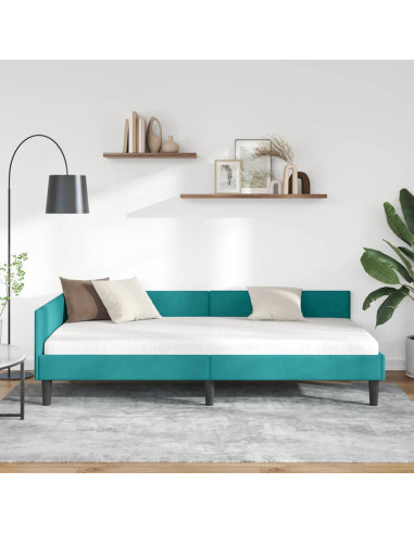 Struttura del letto ad angolo con testiera Turchese 90 x 190 cm