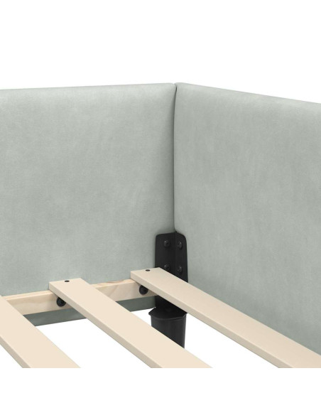 Struttura del letto ad angolo Grigio chiaro 90 x 200 cm