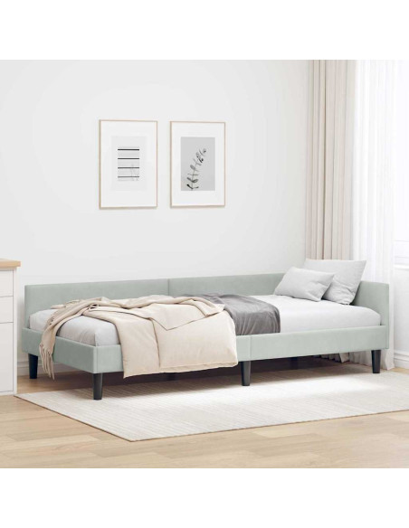 Struttura del letto ad angolo Grigio chiaro 90 x 200 cm