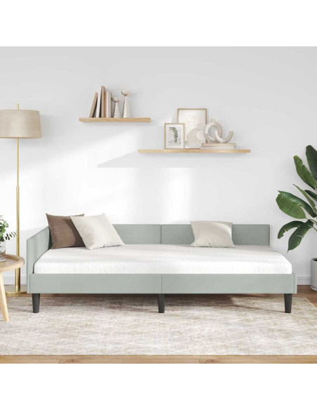 Struttura del letto ad angolo Grigio chiaro 90 x 200 cm