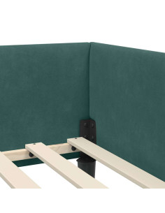 Struttura del letto ad angolo Verde scuro 90 x 200 cm 2