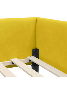 Struttura del letto ad angolo con testiera Giallo 90 x 200 cm 2